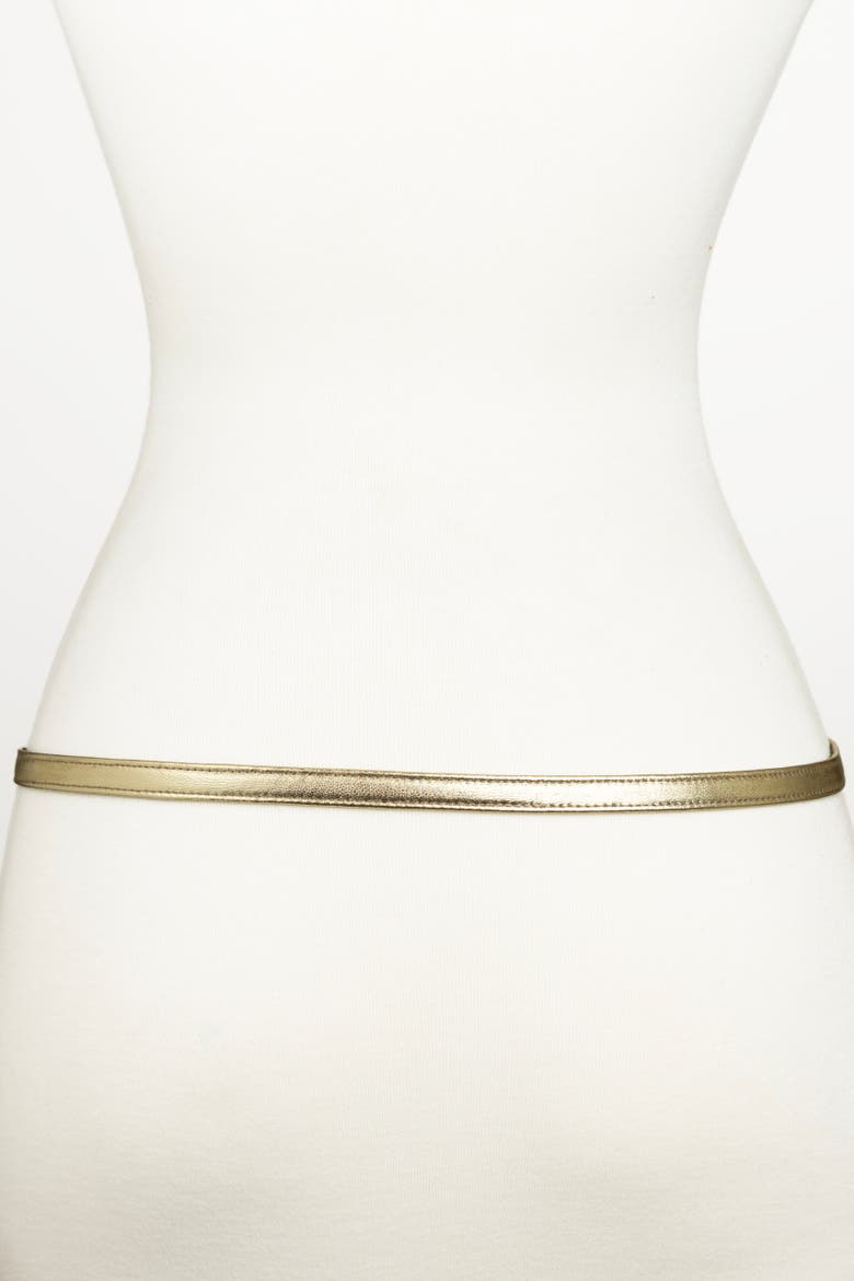 Christian Corset Leather Belt, Alternate, color, Gold
