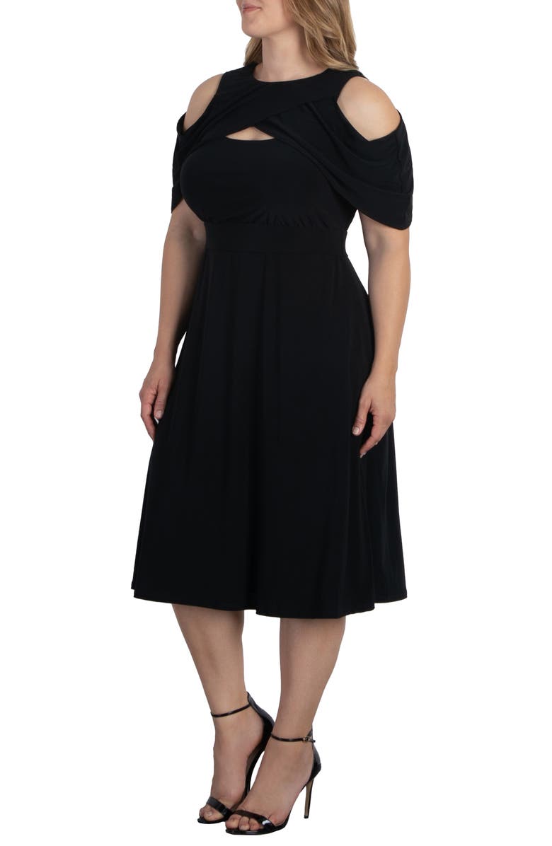 Kiyonna Daring Darcy Cold Shoulder Cutout Midi Dress, Alternate, color, 