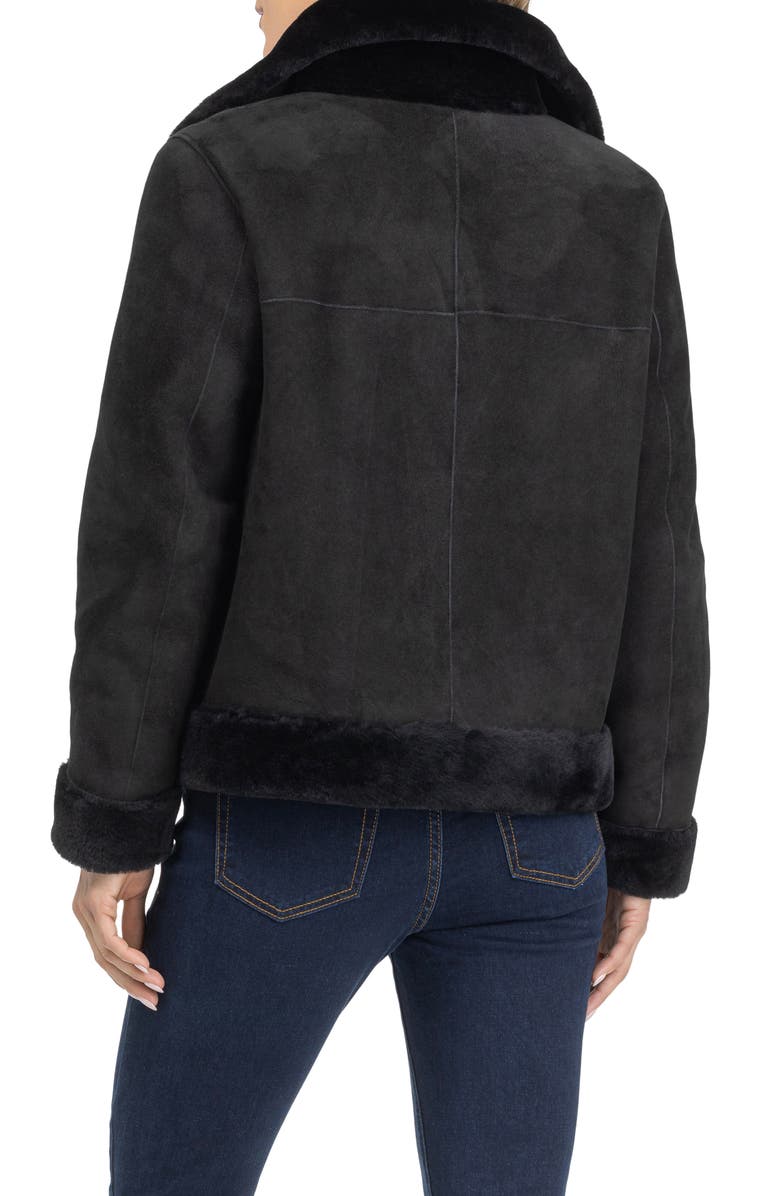 GORSKI Merino Genuine Shearling Zip Jacket, Alternate, color, Black