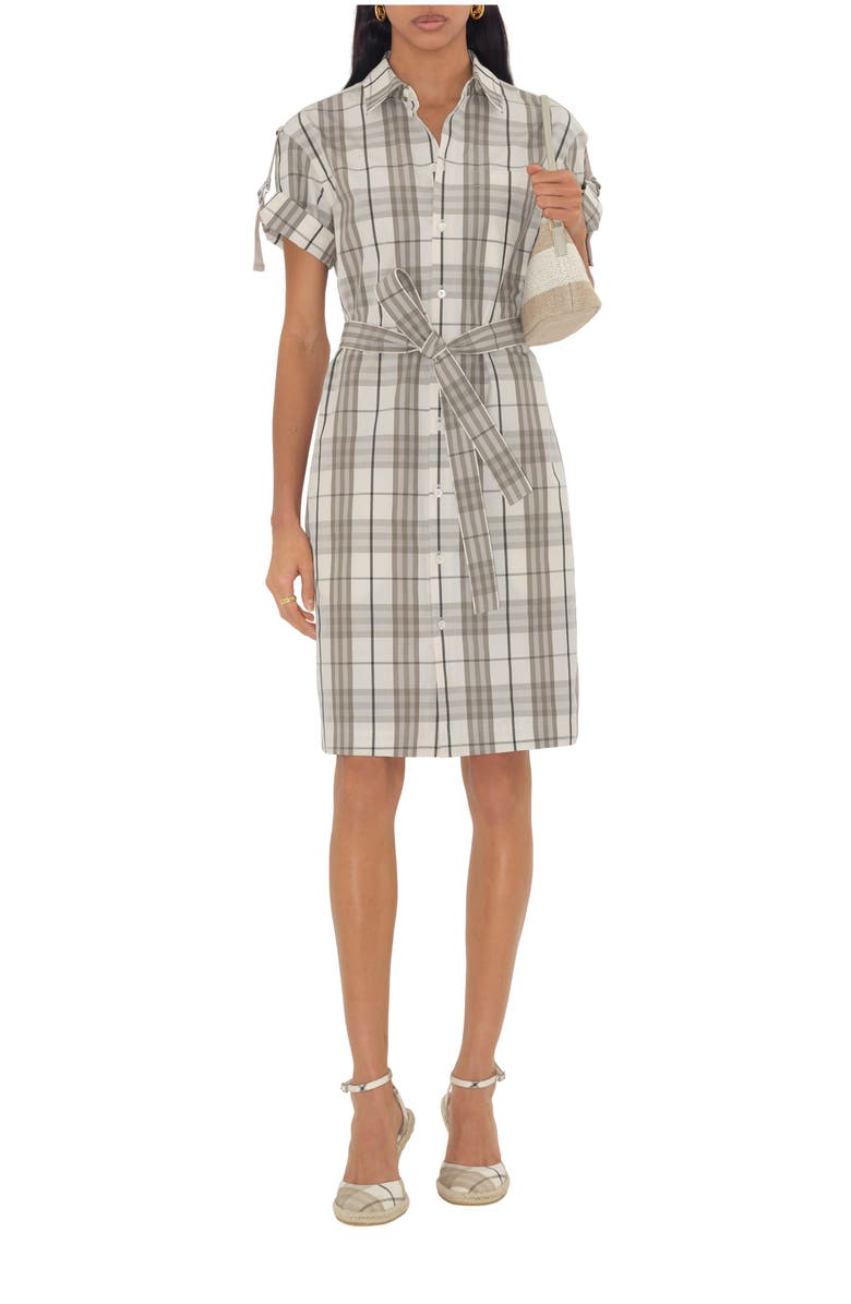 Burberry Check Cotton Shirt Dress, Main, color, Cotton