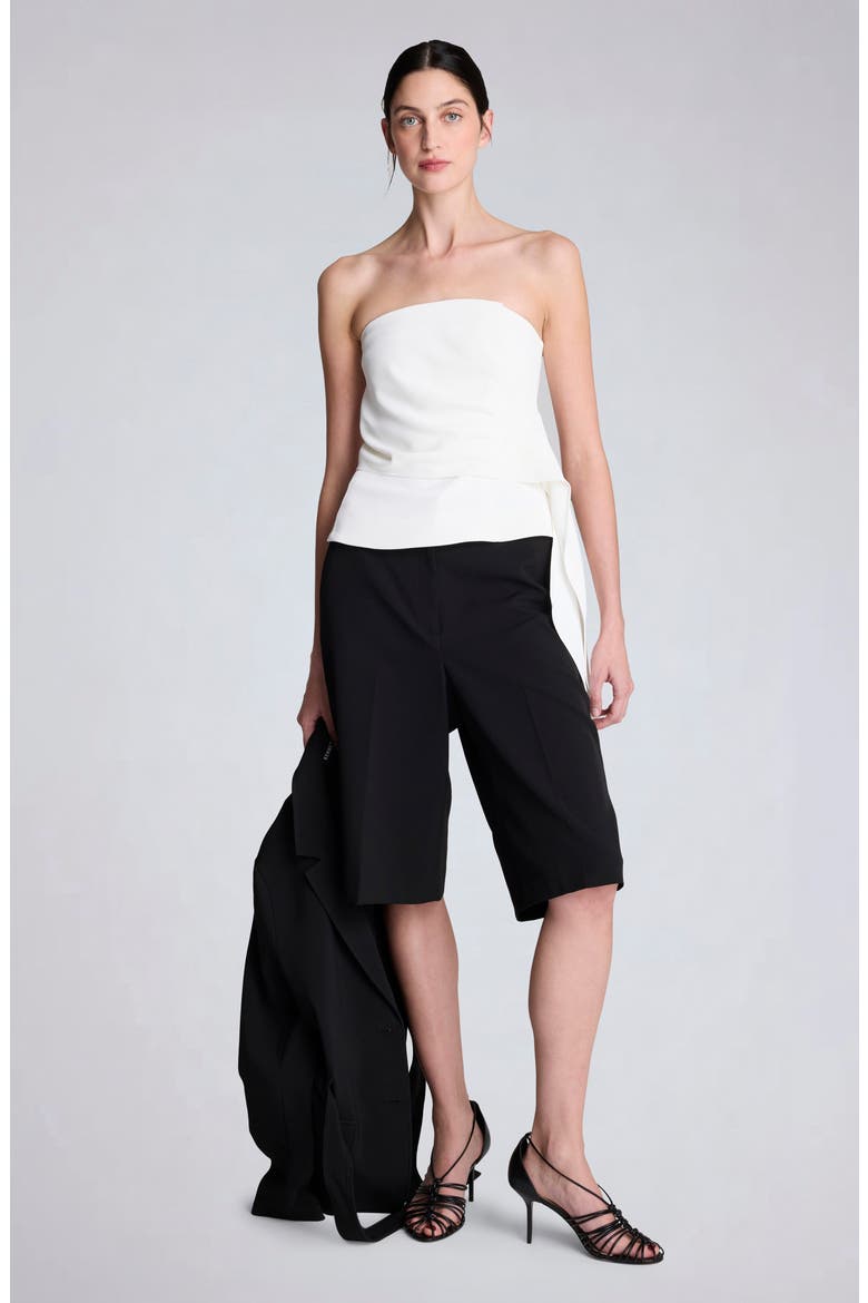 Pleated Strapless Top, Alternate, color, OYSTER