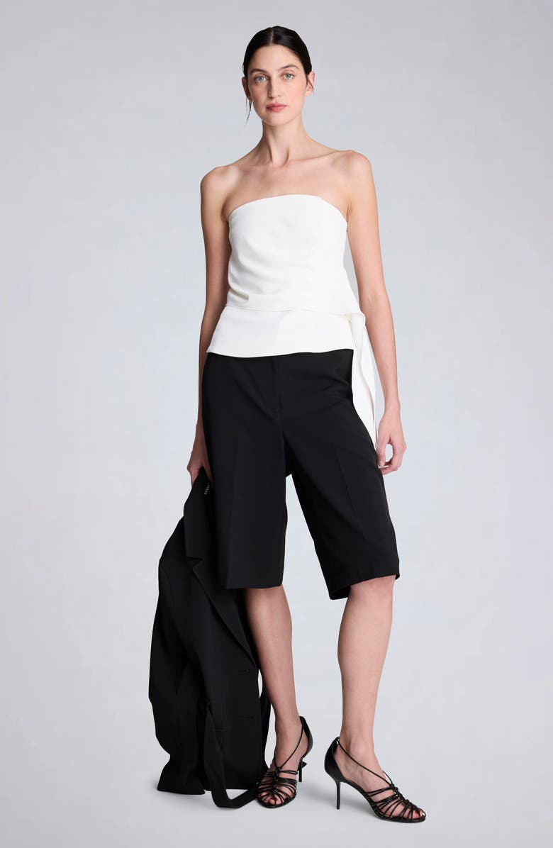 Kenneth Cole Pleated Strapless Top, Alternate, color, Oyster