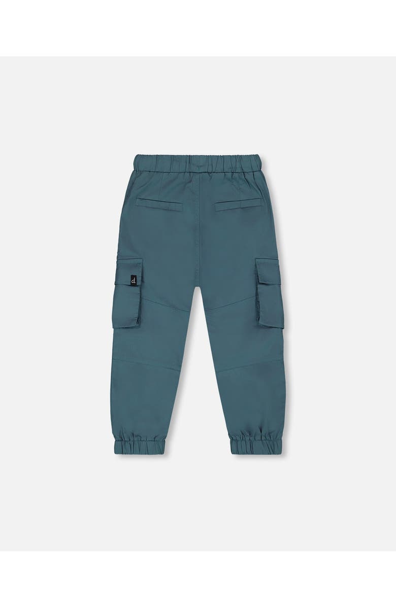 Deux par Deux Boy's Parachute Cargo Pocket Jogger Pants Dark Teal, Alternate, color, 