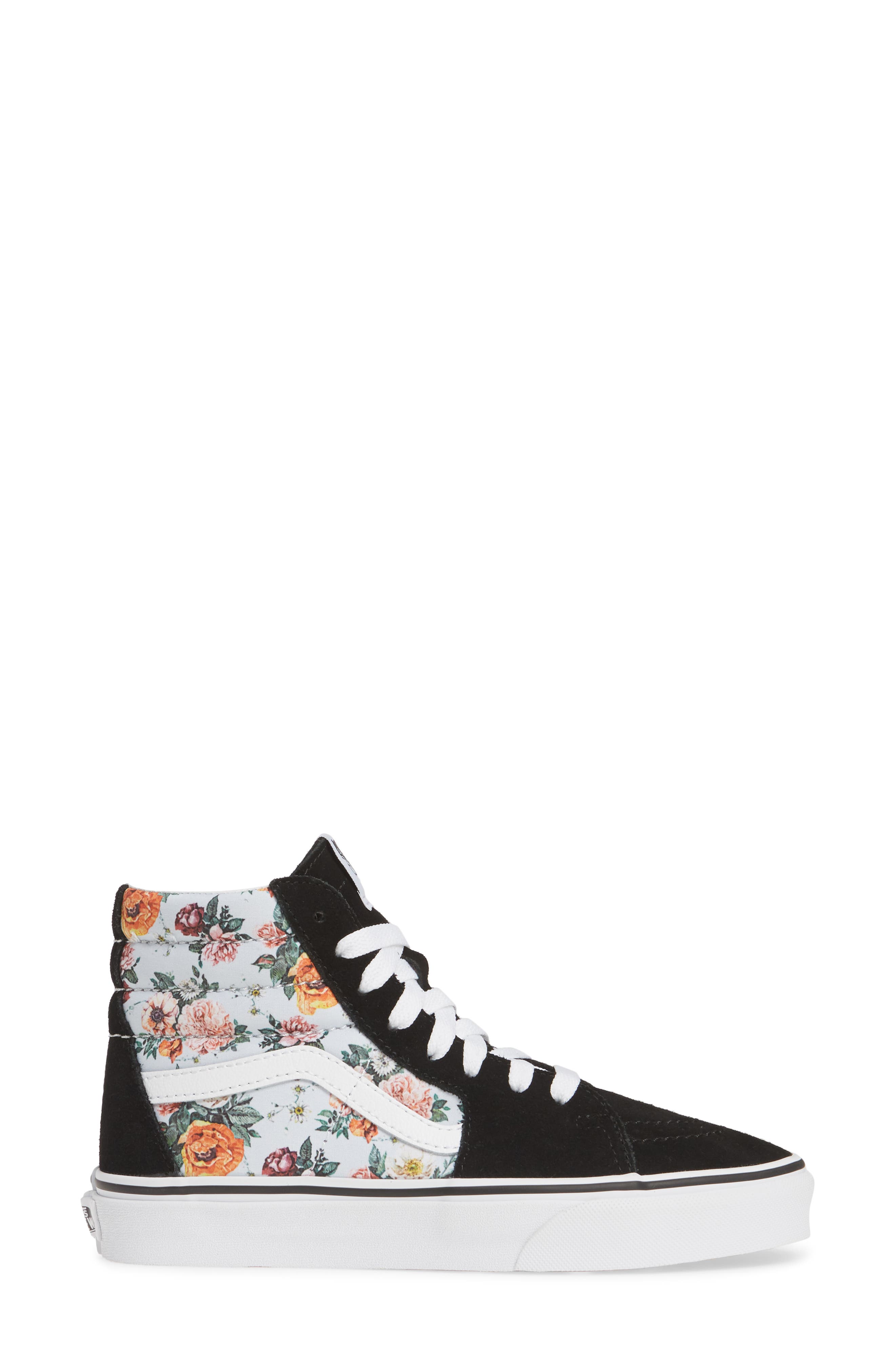 Sk8-Hi Checker Floral High Top Sneaker, Alternate, color, TRUE WHITE