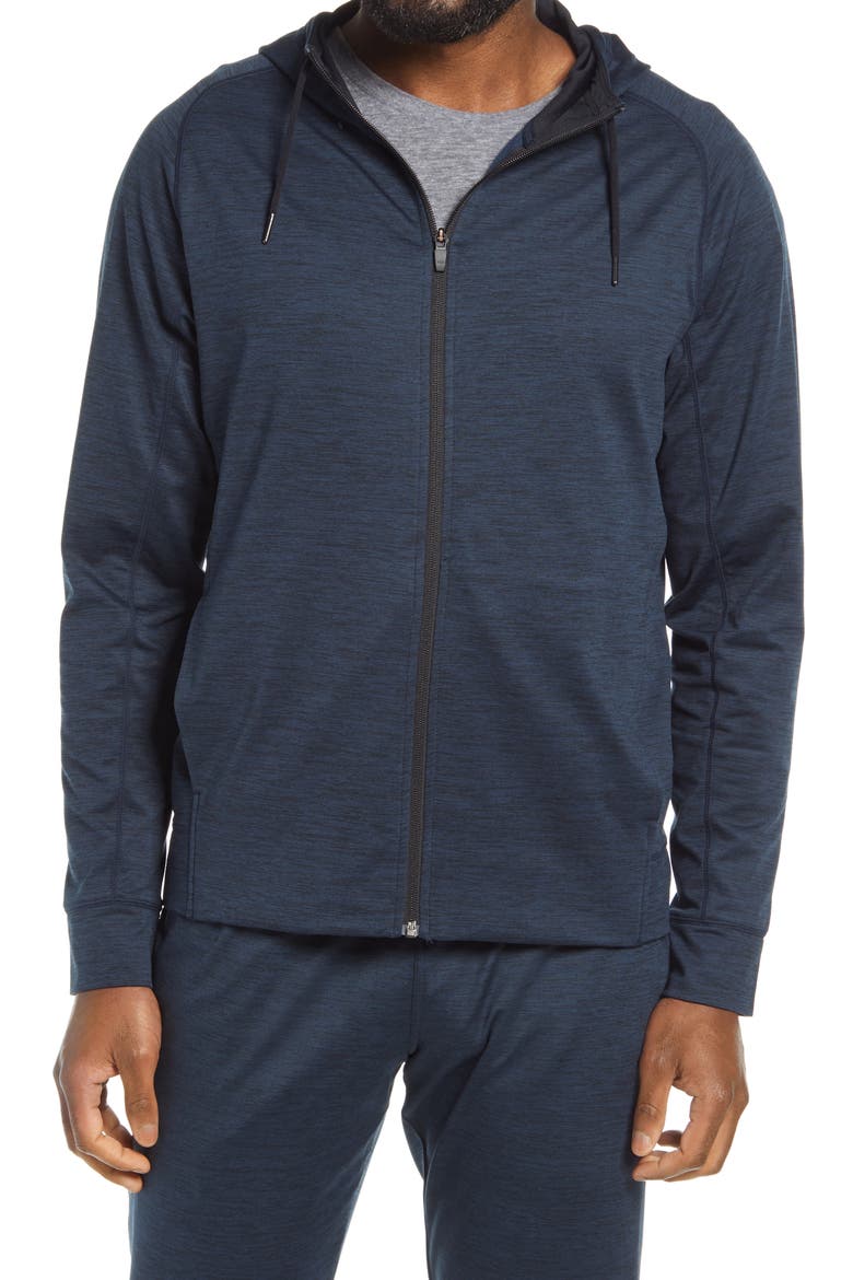 Pyrite Zip Hoodie, Alternate, color, NAVY HALITE MELANGE