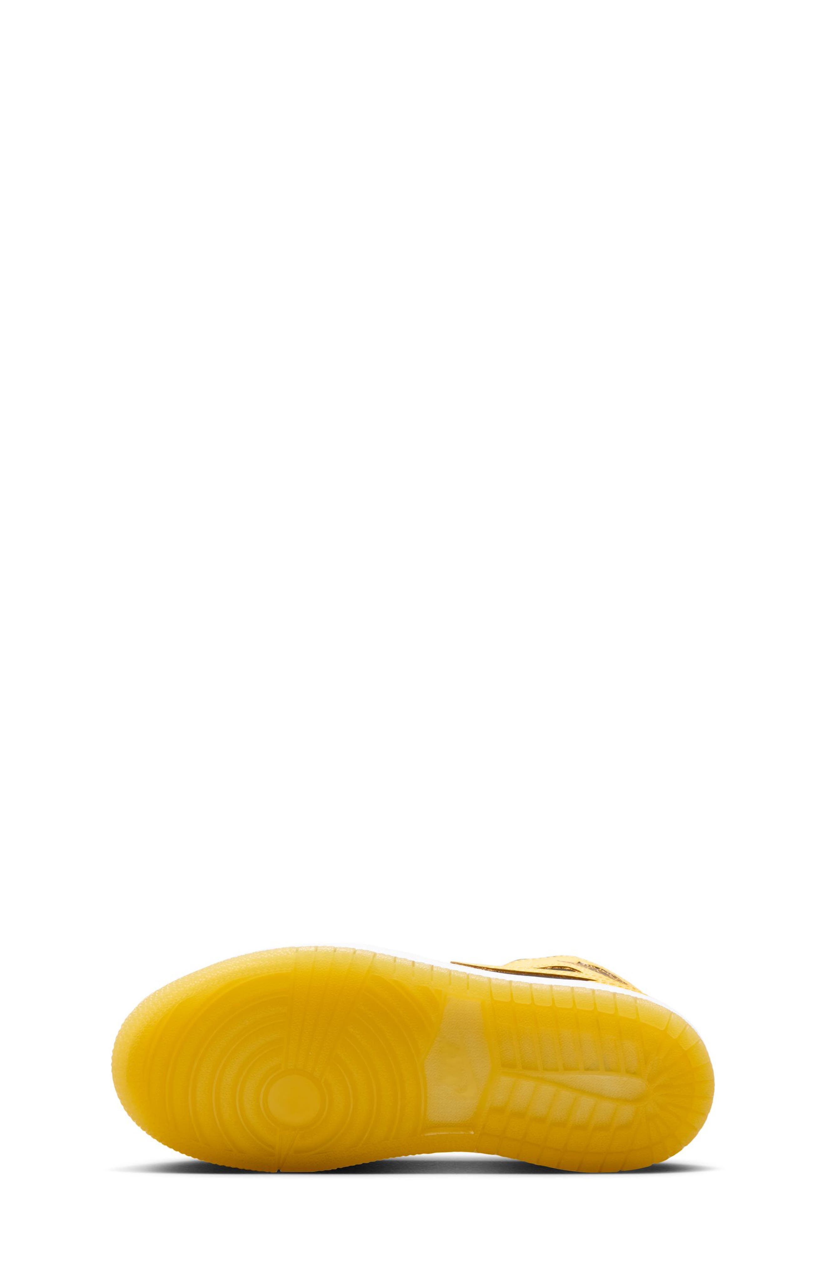 Nike Kids' Jordan 1 Mid Basketball Sneaker, Alternate, color, Black/ White/ Varsity Maize