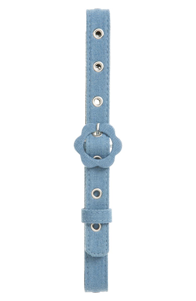 Ruby & Ry Kids' Mod Floral Buckle Belt, Main, color, Rhodium