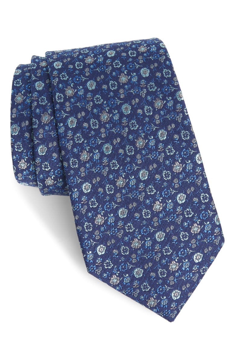 NORDSTROM MEN'S SHOP Nordstrom Seddon Floral Silk & Cotton Tie, Main, color, 