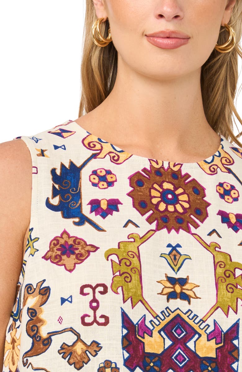Vince Camuto Print Sleeveless Top, Alternate, color, New Ivory