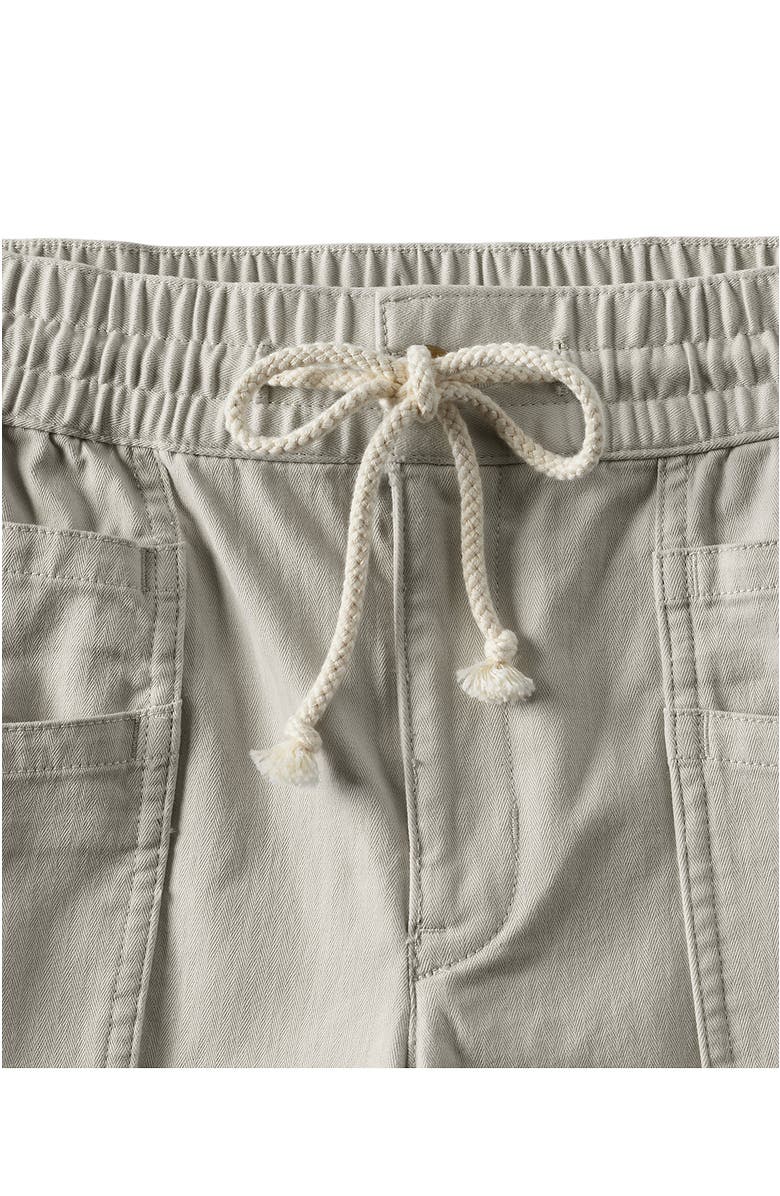 Lands' End Herringbone Chino High Rise Relaxed Straight Drawstring Ankle Pants, Alternate, color, Light Stone