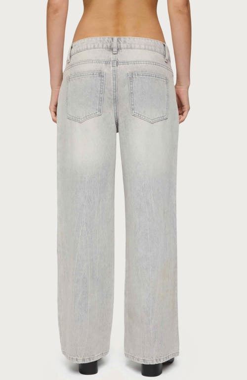 Edikted Magda Low Rise Wide Leg Jeans In Gray