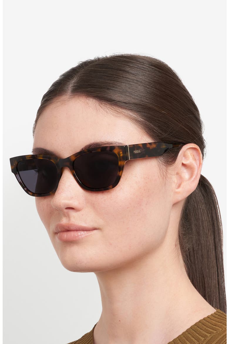 55mm Rectangular Sunglasses, Alternate, color, HAVANA/ GREY