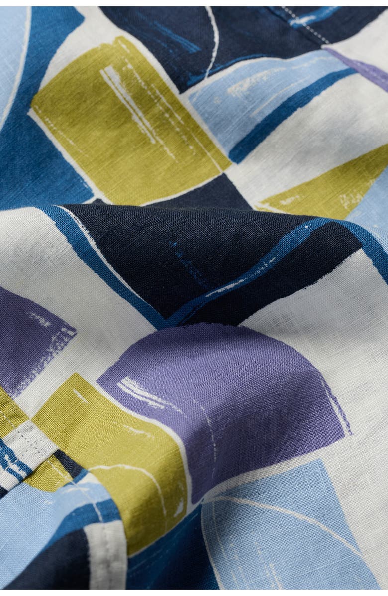 Seasalt Cornwall Grass Wave Print Sleeveless Linen Midi Dress, Alternate, color, Block Shapes Bilberry