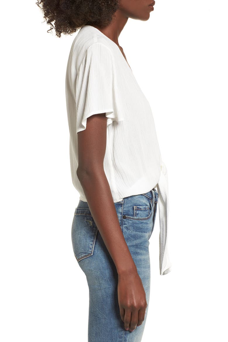 Knot Front Shirt, Alternate, color, NATURAL