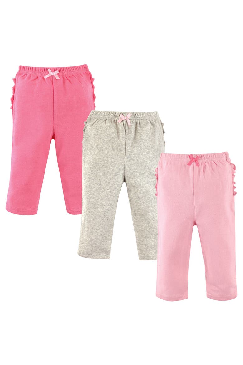 Soft Cotton Knotted Bow Pants, Main, color, Pink Gray