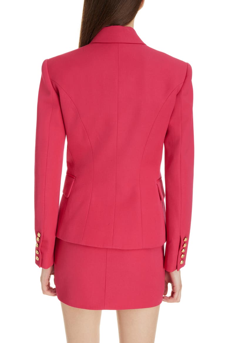 Classic Six-Button Grain de Poudre Jacket, Alternate, color, FUCHSIA