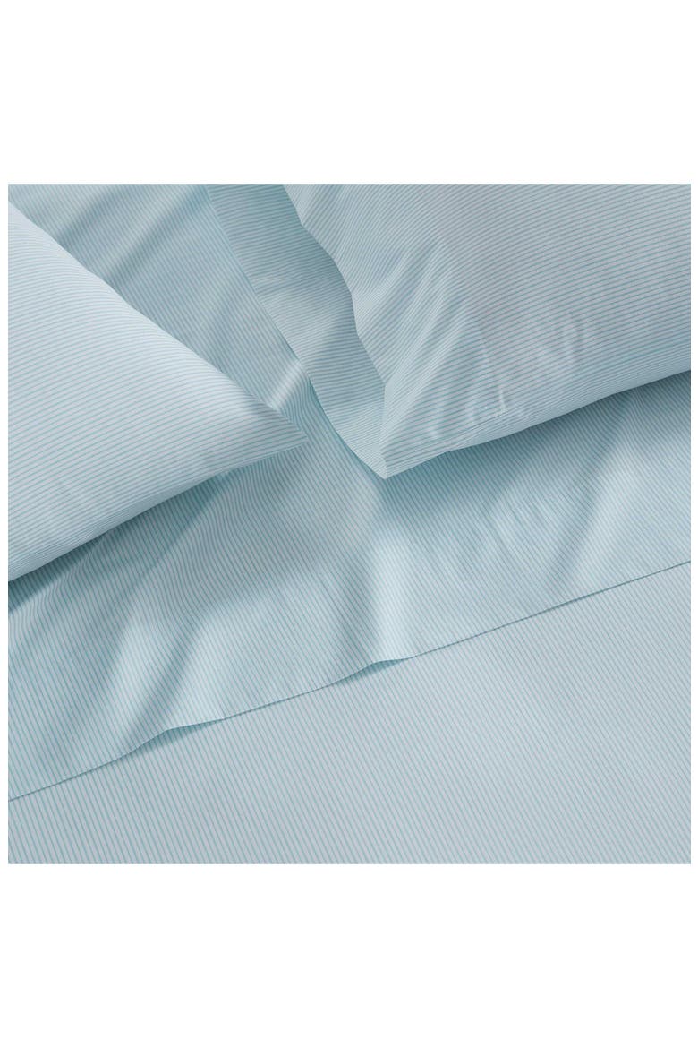 Stripe Cotton Sheet Set, Alternate, color, WHITE / WINTER BLUE