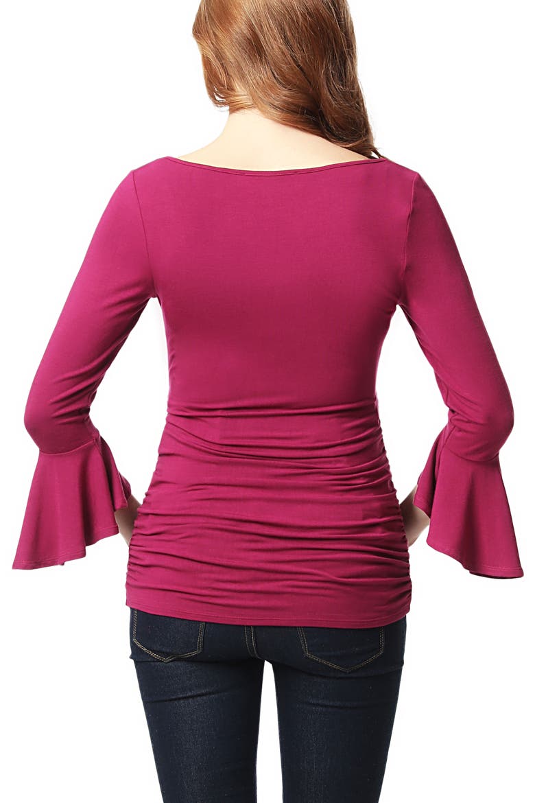 Andrea Maternity Ruched Top, Alternate, color, Berry