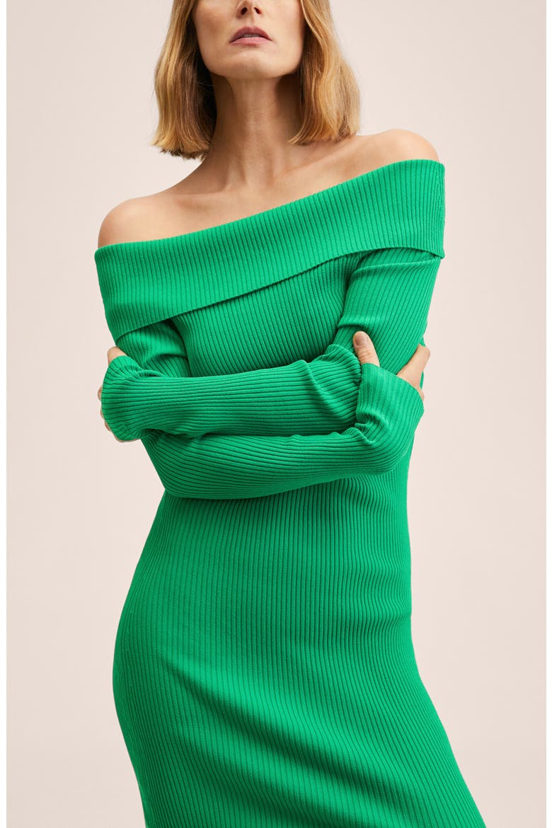 Long Sleeve Rib Sweater Dress, Alternate, color, GREEN