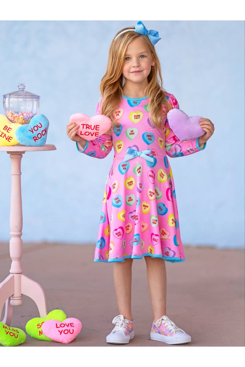 Sweethearts Conversational Hearts Darling Valentine Dress(Toddler, Little Kid & Big Kid), Alternate, color, Pink
