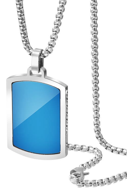Van Heusen Dog Tag Pendant Necklace In Blue
