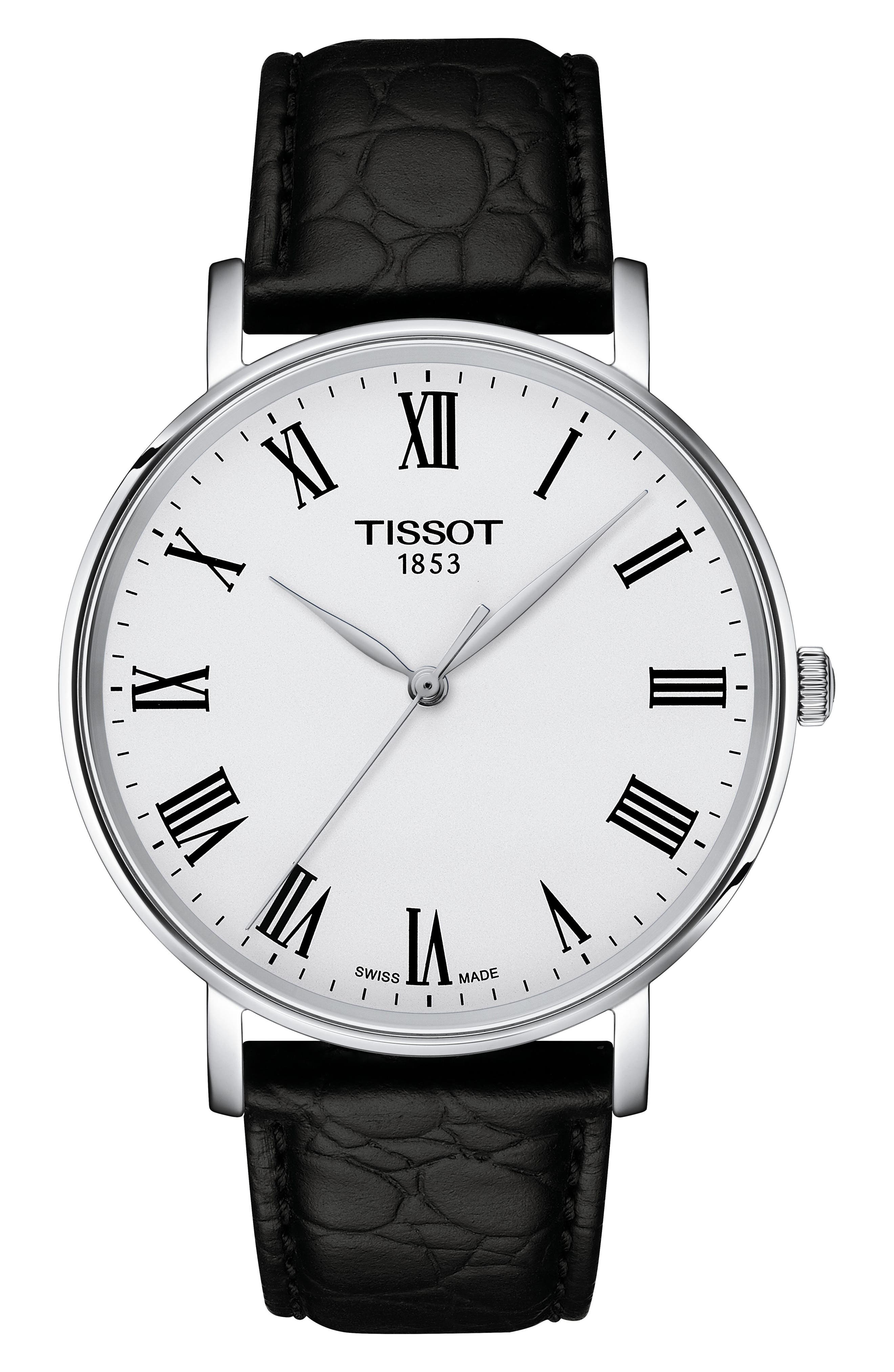 Tissot Everytime Leather Strap Watch, 40mm