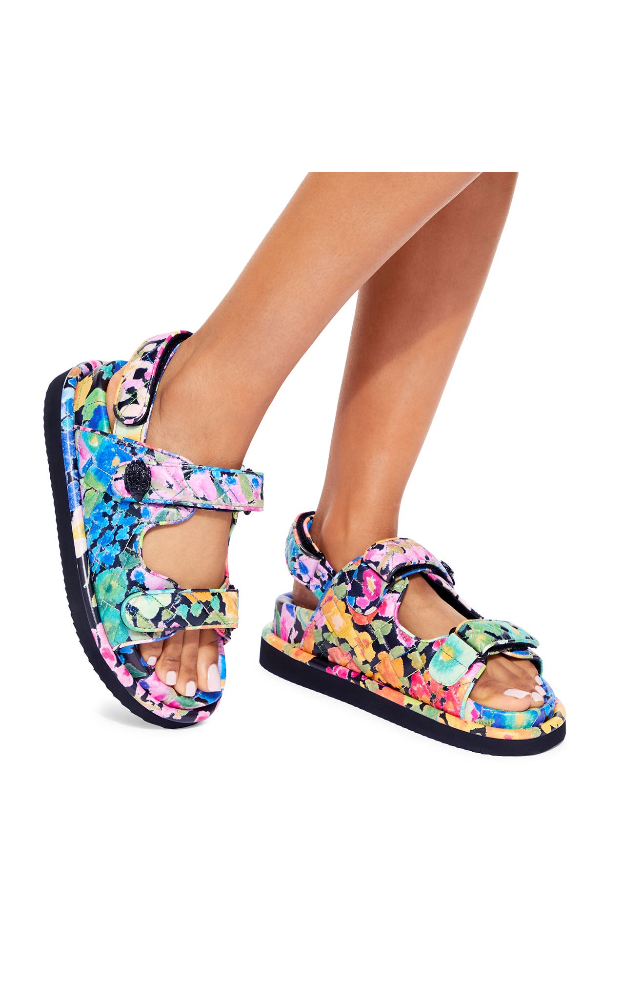 Kurt Geiger London Orson Floral Print Quilted Sandal, Alternate, color, 