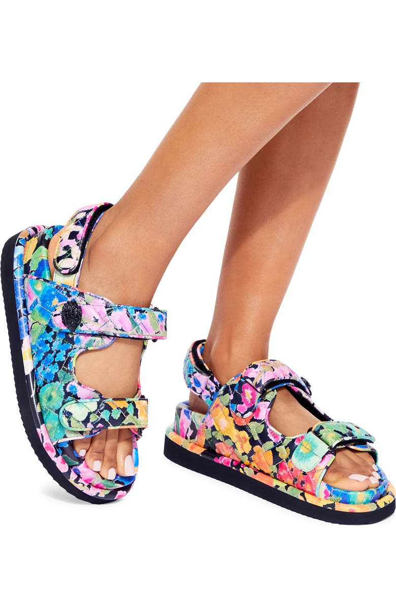 Kurt Geiger London Orson Floral Print Quilted Sandal, Alternate, color,