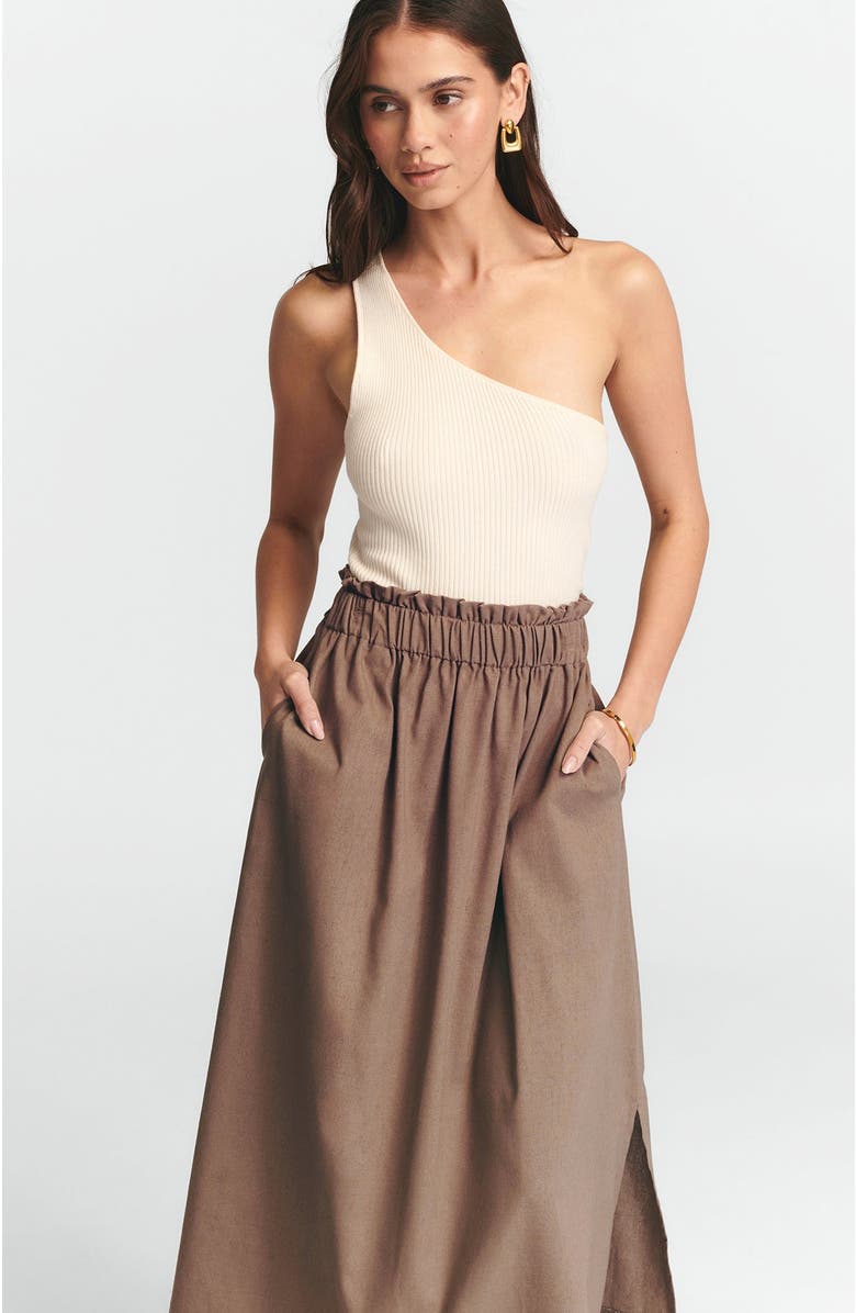 ST MRLO Meli Linen Skirt, Alternate, color, Cacao