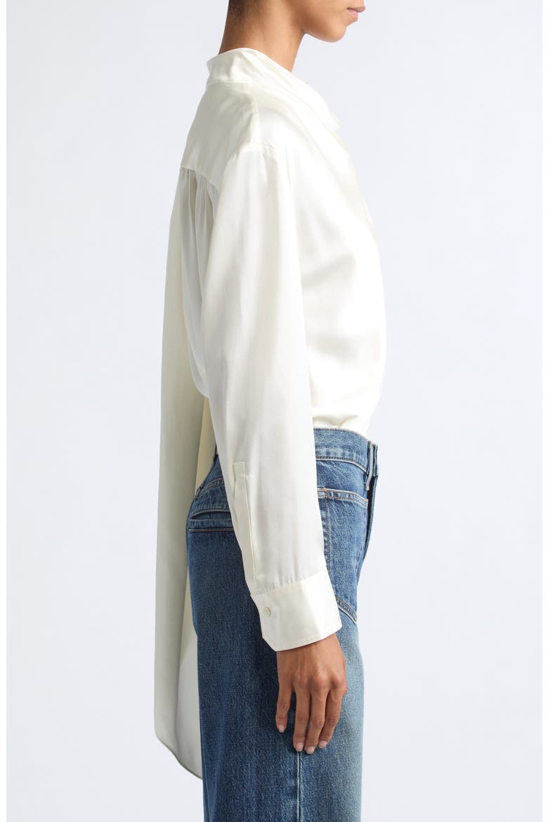 Nadine Silk Blend Cowl Neck Top, Alternate, color, OFF WHITE