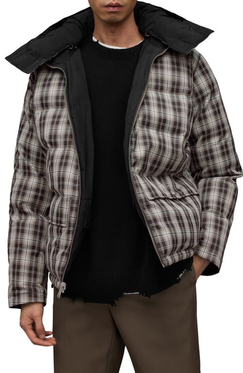 Allsaints Atmosphere Hooded Reversible Puffer Jacket In Black