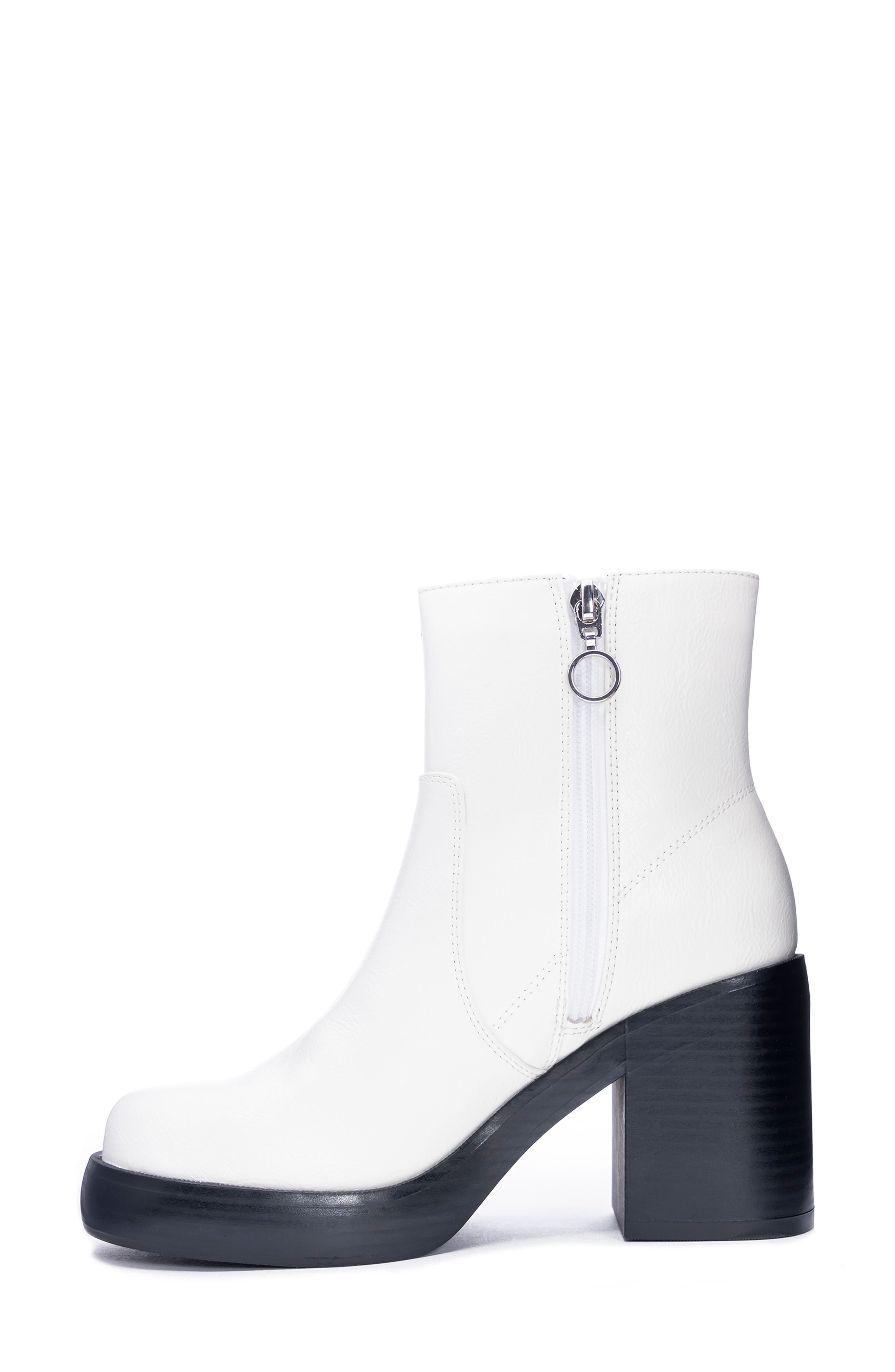Groovy Platform Boot, Alternate, color, WHITE FAUX LEATHER