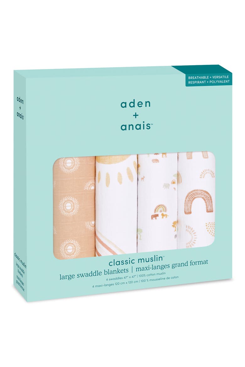 4-Pack Classic Swaddling Cloths, Alternate, color, KEEP RISING
