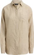 Lauren Ralph Lauren Relaxed Fit Stripe Linen Shirt
