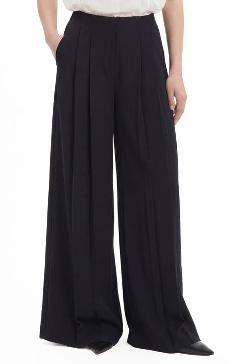 Plymouth Pleated Wide Leg Pants