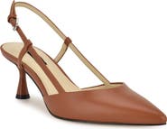 Nine West Rhonda Slingback Pointed Toe Kitten Heel Pump