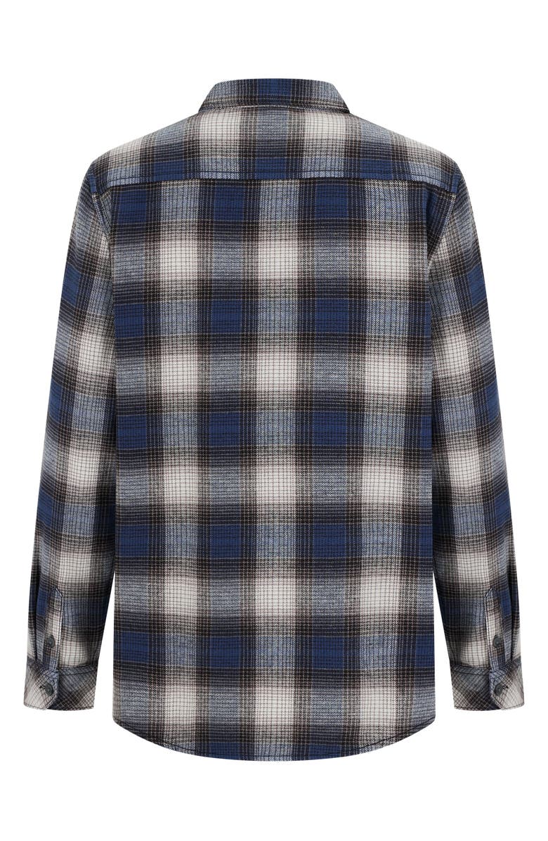 Billabong Kids' Coastline Plaid Button-Up Overshirt, Alternate, color, Blue