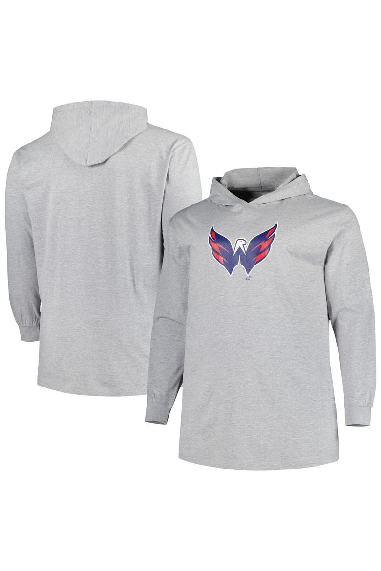 Men's Heather Gray Washington Capitals Big & Tall Pullover Hoodie, Main, color, Heather Gray