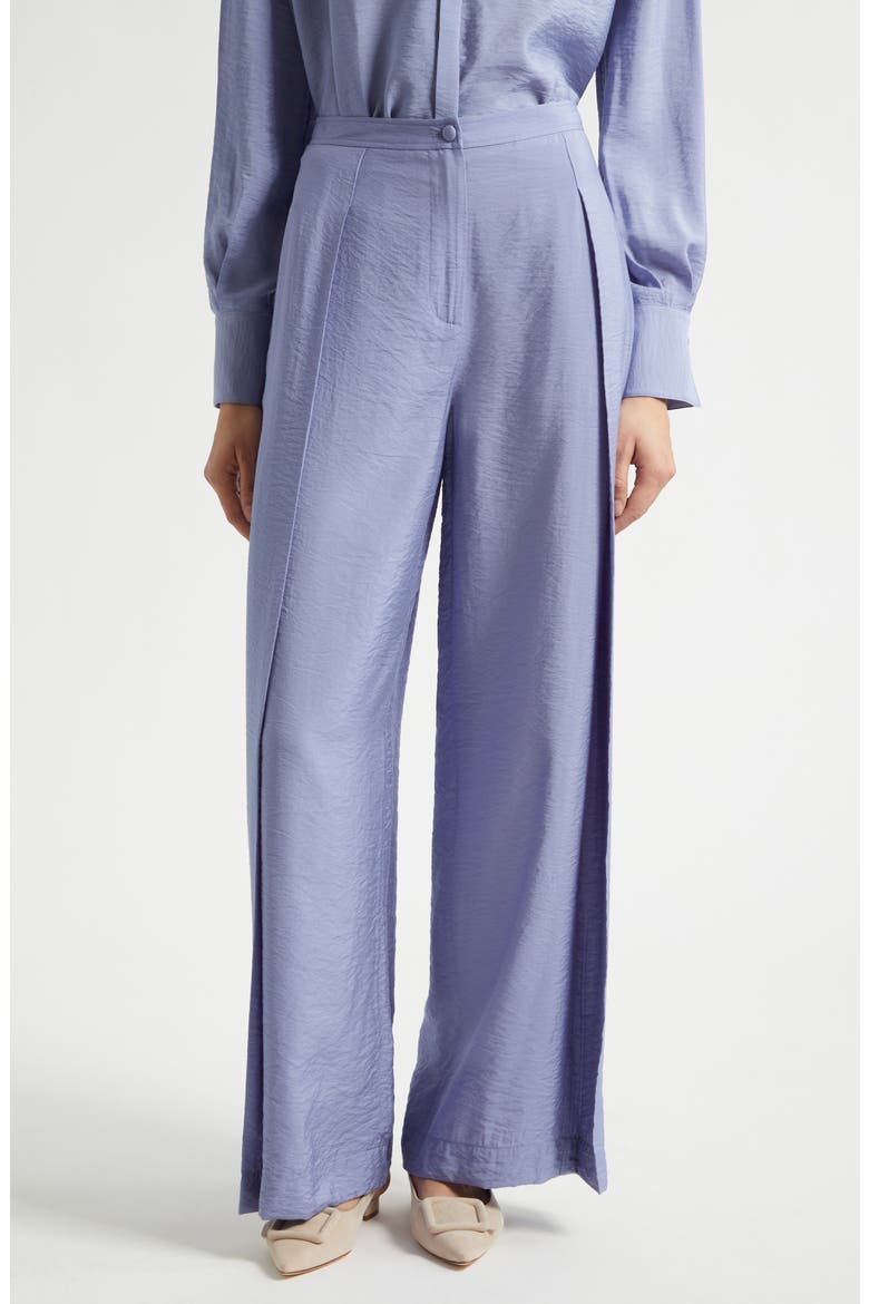 Reverse Pleat Techno Rayon Wide Leg Pants, Main, color, PURPLE