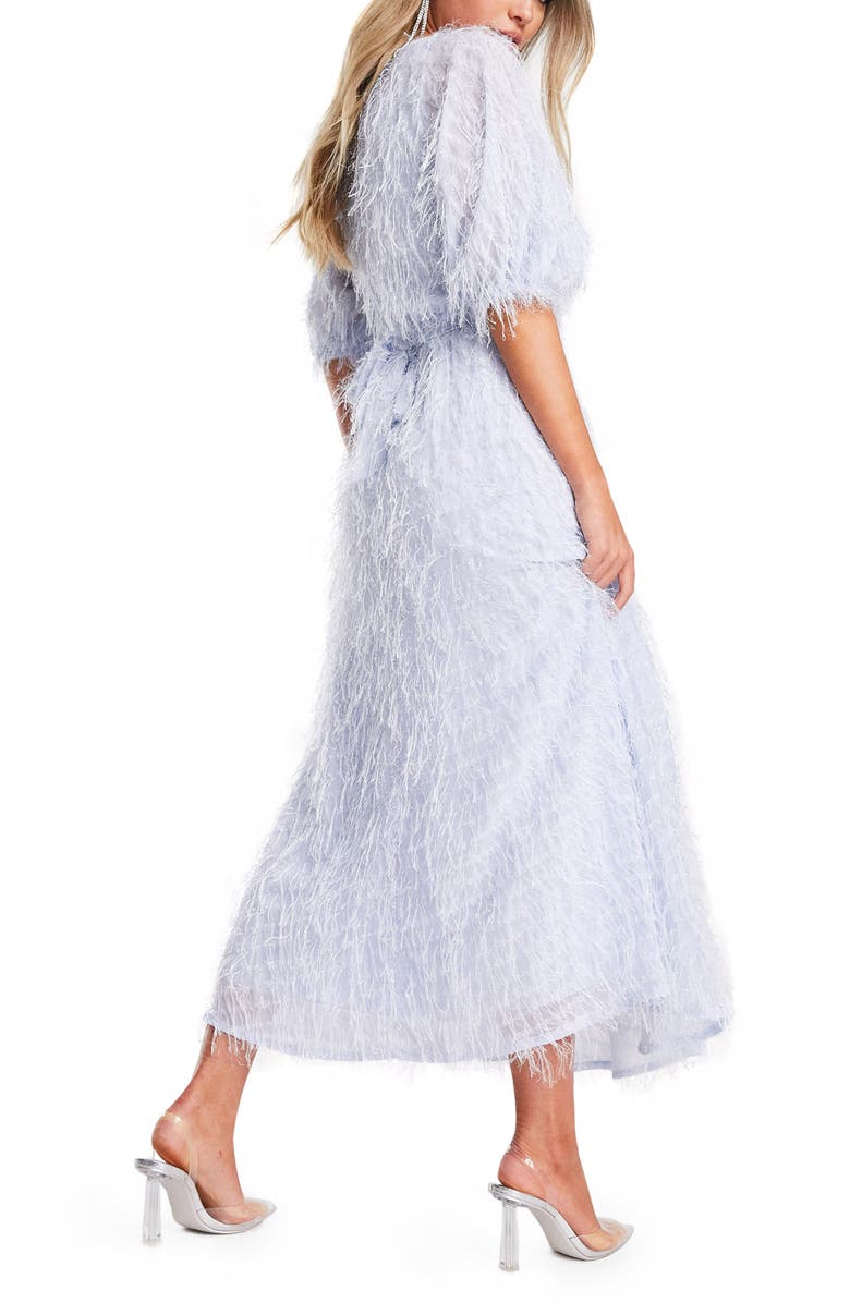 ASOS DESIGN Fluffy Cutout Midi Dress, Alternate, color,