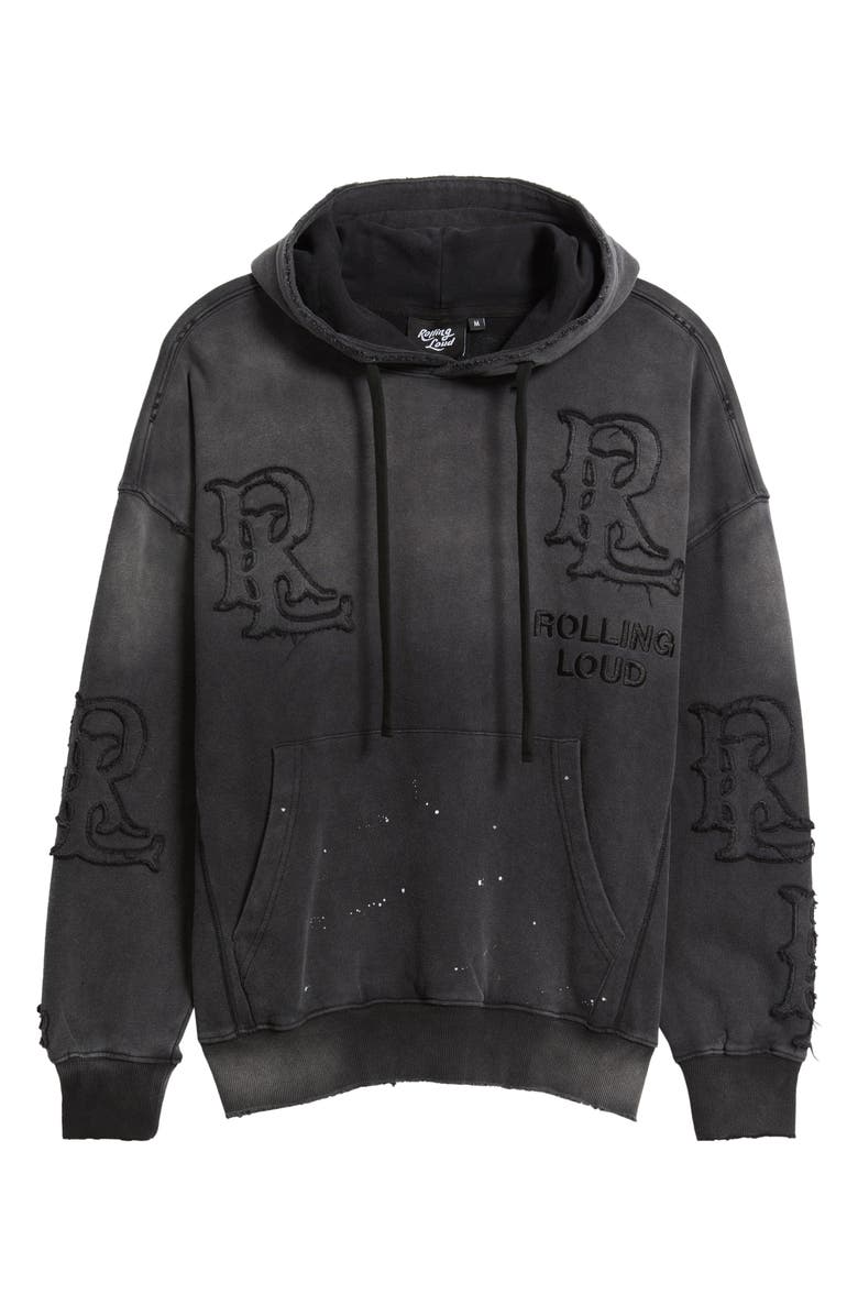 Rolling Loud Appliqué Hoodie, Alternate, color, Washed Black