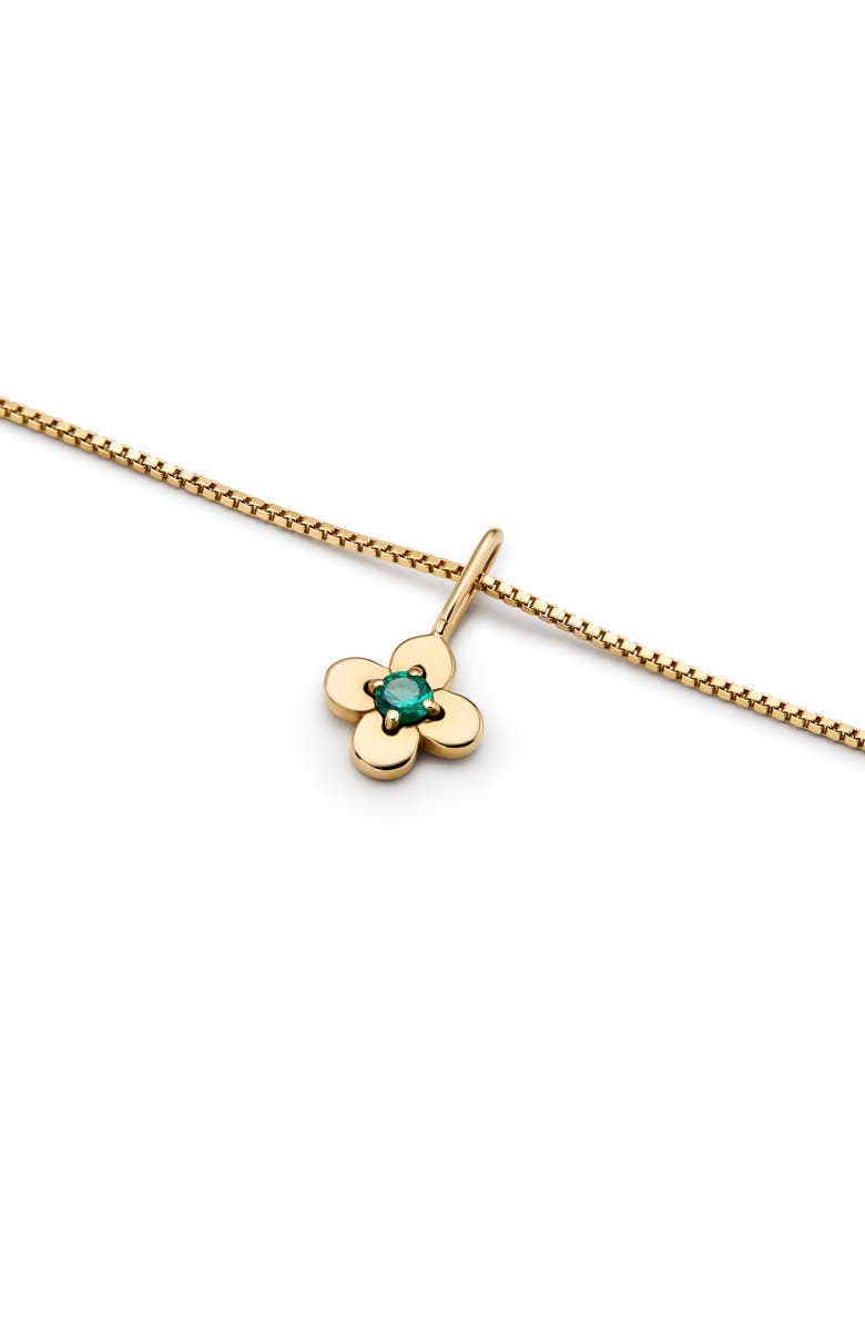 Ana Luisa Gold Pendant Necklace - Emerald Flower Charm Necklace, Alternate, color, Gold