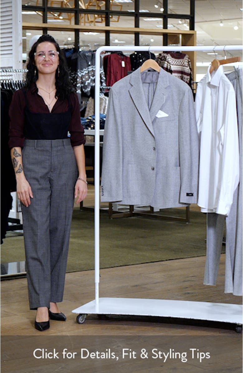 Icon Relaxed Fit Light Grey Glen Check Wool Suit, sales video thumbnail