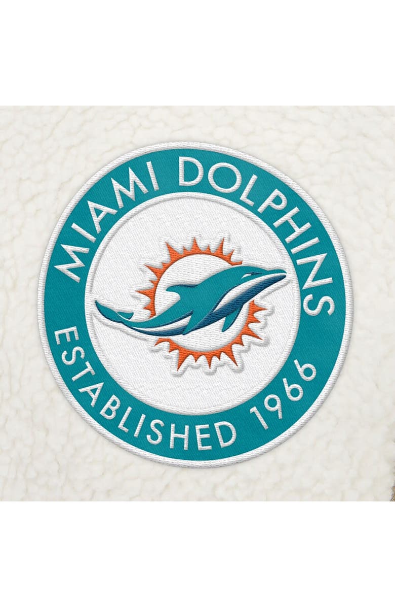 Tommy Hilfiger Men's Tommy Hilfiger  Cream Miami Dolphins Jordan Sherpa Quarter-Zip Sweatshirt, Alternate, color, Cream