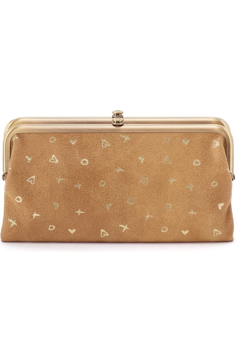 HOBO Lauren Leather Double Frame Clutch, Main, color, Whiskey