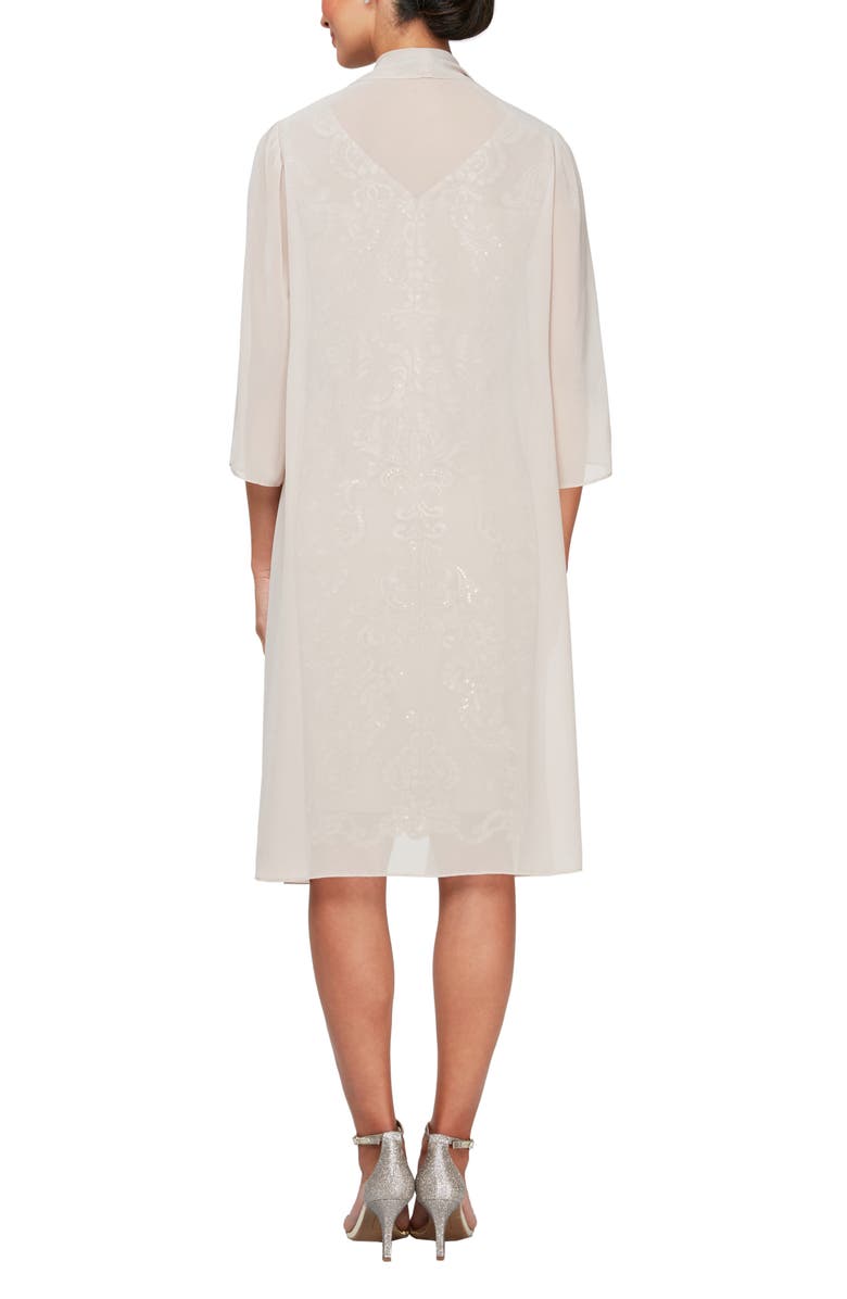 Alex Evenings Embroidered Sequin Lace Sheath Dress with Jacket, Alternate, color,