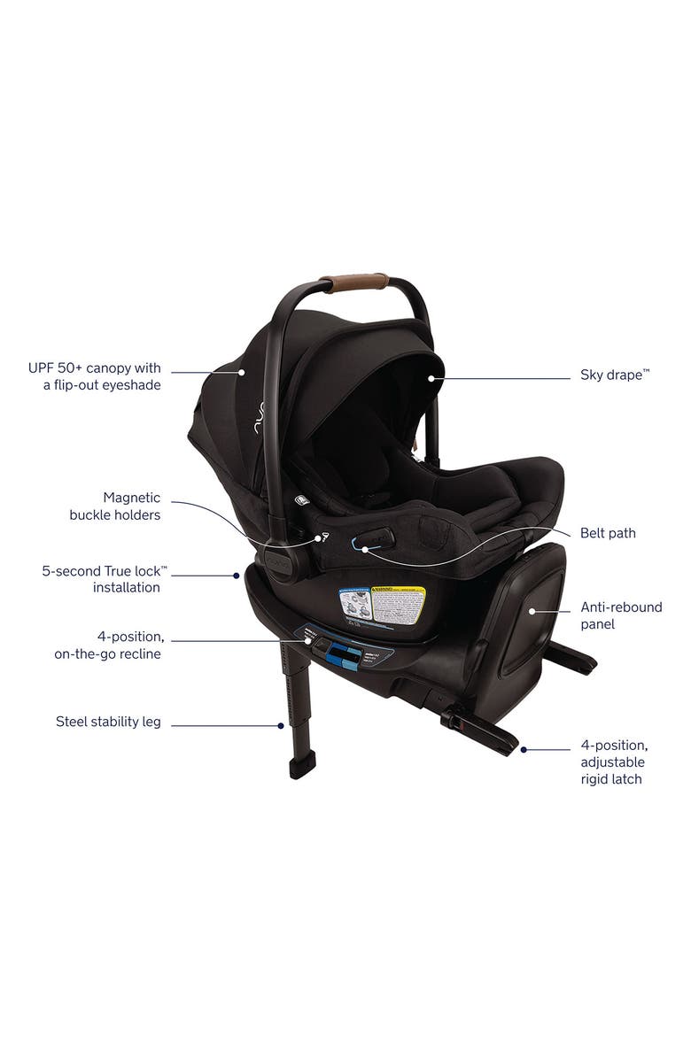 Nuna PIPA aire<sup>™</sup> rx infant car seat & MIXX<sup>™</sup> next Stroller Travel System, Alternate, color, Caviar