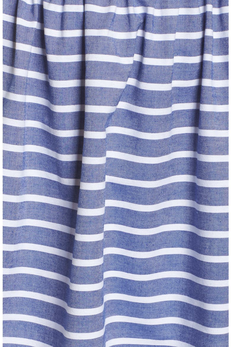 Stripe Off the Shoulder Dress, Alternate, color, NAVY/ IVORY