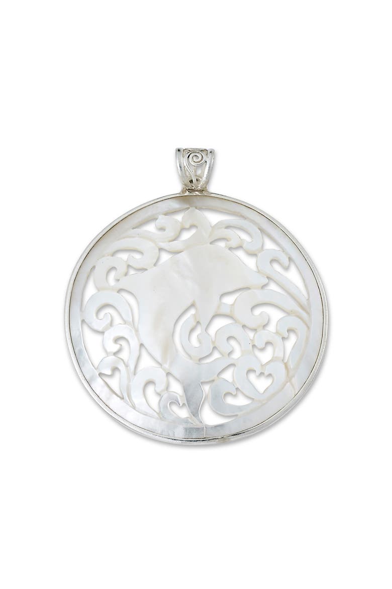 Dolphin Mother-of-Pearl Pendant, Main, color, WHITE