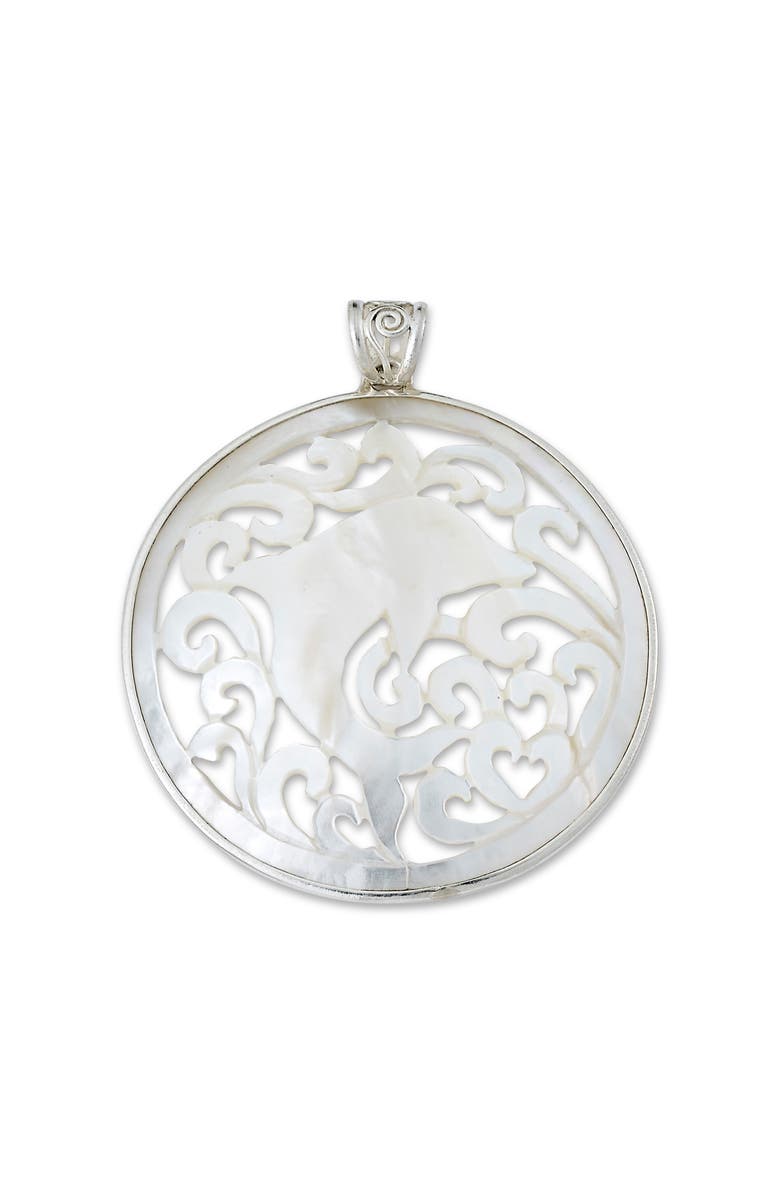 SAMUEL B. Dolphin Mother-of-Pearl Pendant, Main, color, White